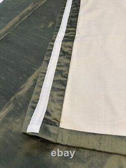 (4) Green 100% Silk Lined Curtain Drape Custom 105L 49W