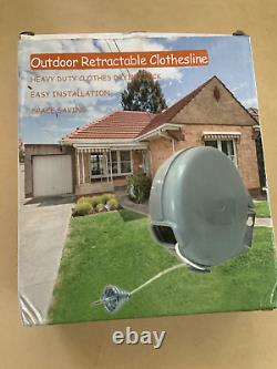 40 ft Outdoor Retractable Heavy Duty Clothesline (missing mounting parts)