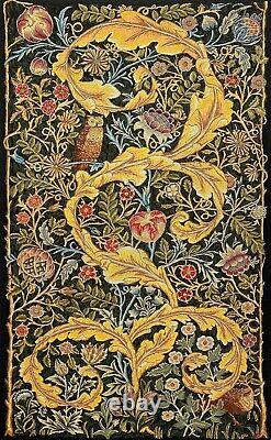 45 X 27 William Morris Owl & Pigeon Lined Belgian Tapestry Wall Hanging, 13859