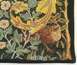 45 X 27 William Morris Owl & Pigeon Lined Belgian Tapestry Wall Hanging, 13859