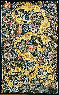 57 X 36 William Morris Owl & Pigeon Lined Belgian Tapestry Wall Hanging, 13859