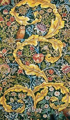 57 X 36 William Morris Owl & Pigeon Lined Belgian Tapestry Wall Hanging, 13859