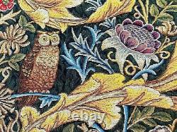 57 X 36 William Morris Owl & Pigeon Lined Belgian Tapestry Wall Hanging, 13859