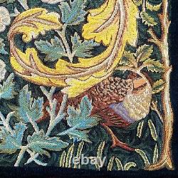 57 X 36 William Morris Owl & Pigeon Lined Belgian Tapestry Wall Hanging, 13859