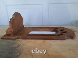 Antique Vintage Wooden frame Mirror Shelf 1975 Timber Line Model 105 Wall Mount