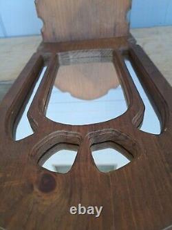 Antique Vintage Wooden frame Mirror Shelf 1975 Timber Line Model 105 Wall Mount