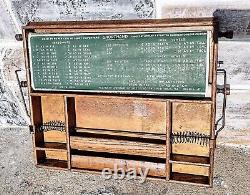 Antique c. 1920 Penn Lines RR Oak Wall Mount Telegraph Informational Wall Panel