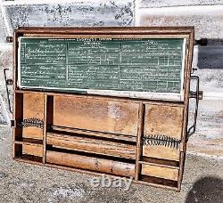 Antique c. 1920 Penn Lines RR Oak Wall Mount Telegraph Informational Wall Panel