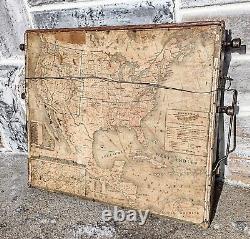 Antique c. 1920 Penn Lines RR Oak Wall Mount Telegraph Informational Wall Panel