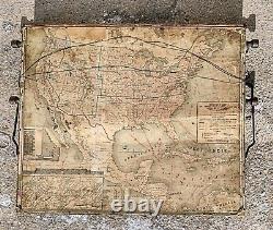 Antique c. 1920 Penn Lines RR Oak Wall Mount Telegraph Informational Wall Panel