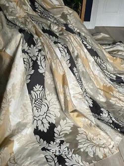 Bespoke Laura Ashley Vittorio Gold and Black Door Curtain Jacquard Long and Wide