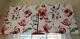 Board mounted VALANCE printed floral bird design white red tones new Custom