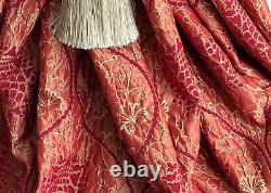Brocade Lined Curtains 71w 87d Silk Blend Goblet Pleat Pair 2 of 2