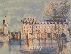 CHATEAU DE CHENONCEAU BELGIAN TAPESTRY WALL HANGING 27 x 34 LINED + ROD SLEEVE