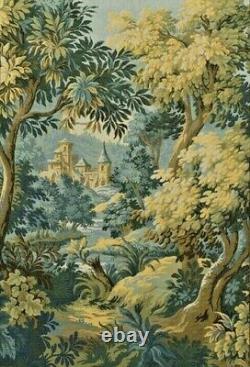 Chateau Et Verdure Belgian Tapestry Wall Hanging 144cm 56.7, Lined + Rod Sleeve
