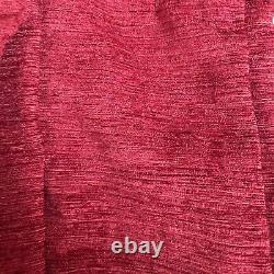 Chenille Curtains Velvet Red Pinch Pleat 100W x 127L Lined