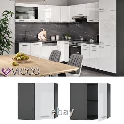 Corner wall cabinet hanging kitchen cabinet 57 cm R-Line anthracite white Vicco