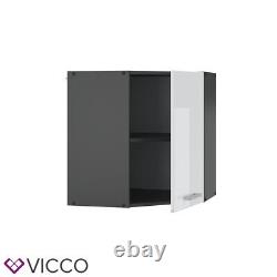 Corner wall cabinet hanging kitchen cabinet 57 cm R-Line anthracite white Vicco