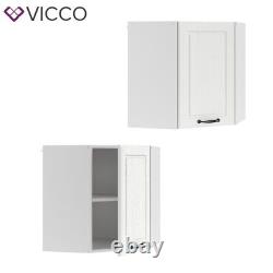 Corner wall cabinet kitchen cabinet storage R-Line 57 cm cottage white Vicco