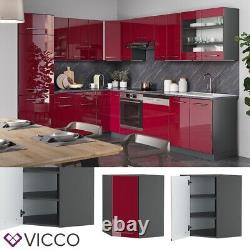 Corner wall cabinet kitchen wall cabinet Fame-Line 57 cm anthracite red Vicco