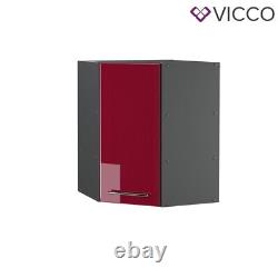 Corner wall cabinet kitchen wall cabinet Fame-Line 57 cm anthracite red Vicco