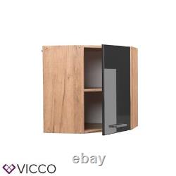 Corner wall cabinet kitchen wall cabinet R-Line 57 cm oak anthracite Vicco