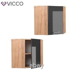 Corner wall cabinet kitchen wall cabinet R-Line 57 cm oak anthracite Vicco