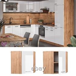 Corner wall cabinet kitchen wall cabinet kitchen R-Line 57 cm oak white Vicco