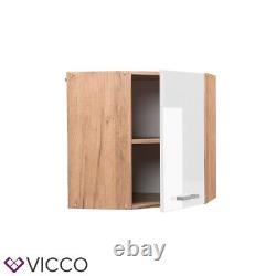 Corner wall cabinet kitchen wall cabinet kitchen R-Line 57 cm oak white Vicco