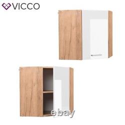 Corner wall cabinet kitchen wall cabinet kitchen R-Line 57 cm oak white Vicco