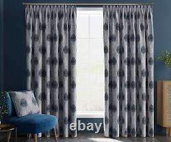 Crushed Velvet Curtains Pair of Pencil Pleat Top Fully Lined Ready Made Curtains