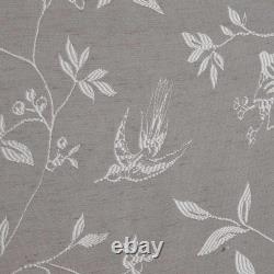 Curtains Grey Lined Bird Trail Jacquard Tape Top Ready Made Pencil Pleat Pairs
