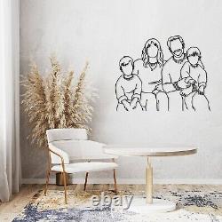 Custom Family Portrait Metal Wall Art Personalized Family Artwork Metal Line Art