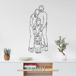 Custom Family Portrait Metal Wall Art Personalized Family Artwork Metal Line Art