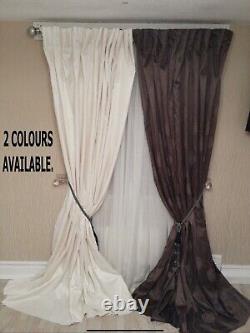 Dark Brown, Lined Single Morris Door Curtain. Fit 5ft Width When Gathered. 100l