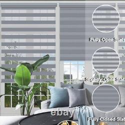 Day & Night Blind Easy Fit Dual layer 165-210cm Zebra Vision Window Roller Blind