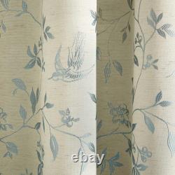 Duck Egg Lined Curtains Blue Bird Tape Top Ready Made Pencil Pleat Curtain Pairs