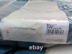 Dunelm Melbury Fully Lined Eyelet Curtains Blue Teal Black Striped W 90 X L 90