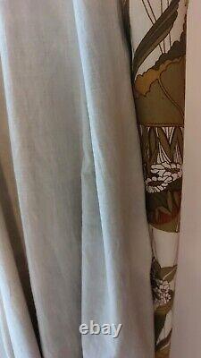 Fab Pair Vintage Retro Floral Huge Moygashel Bardfield Curtains Fully Lined VGC