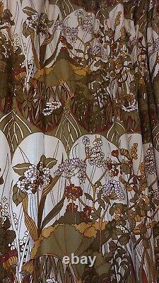 Fab Pair Vintage Retro Floral Huge Moygashel Bardfield Curtains Fully Lined VGC