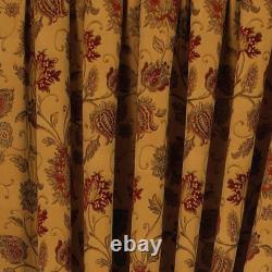 Floral Tape Top Curtains Zurich Jacquard Heavy Ready Made Pleat Curtain Pairs
