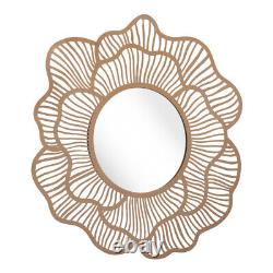 Flower Lines Gold Finish Wall Mirror