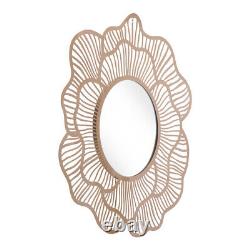 Flower Lines Gold Finish Wall Mirror