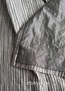 French Tenement Curtains Silk Blend 92 Silver Grey/Lilac Tiebacks More avail