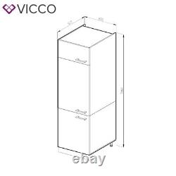 Fridge conversion cabinet kitchen cabinet 60 cm R-Line anthracite white Vicco