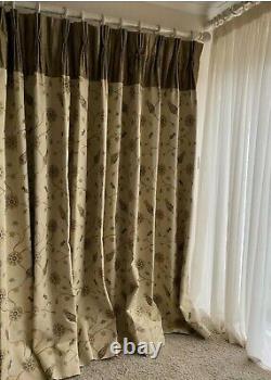Full length Tapestry Style/Silk Pinch Pleat Curtains Blackout 83d LAST PAIR
