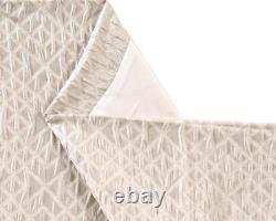 Fully Lined Thermal Wrinkled Embossed Ring Top Ready-Made Jacquard Curtains Pair