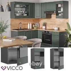 Glass wall cabinet kitchen cabinet kitchen Fame-Line 40 cm cottage green Vicco