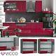 Glass wall cabinet kitchen wall cabinet Fame-Line 80 cm anthracite red Vicco