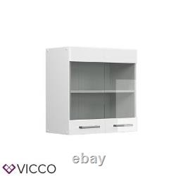 Glass wall cabinet kitchen wall cabinet modular kitchen R-Line 60 cm white Vicco